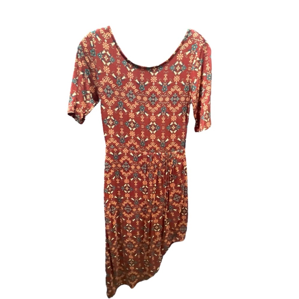 Everly Red peach blue floral print 3/4 length sleeves